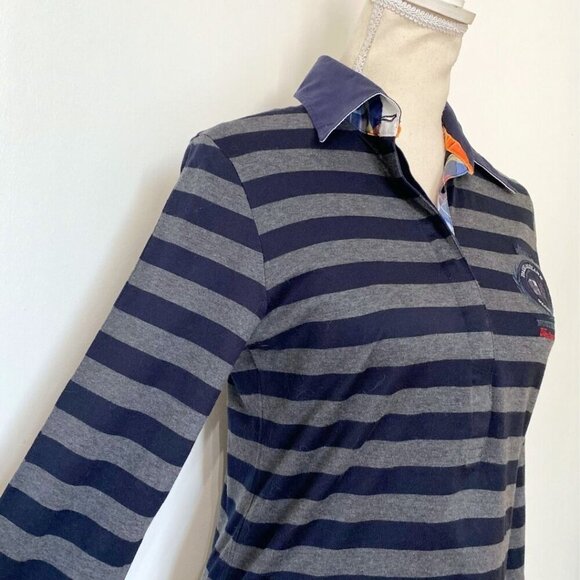 PAUL & SHARK YATCHING NORTH SEA CLUB VINTAGE WOMEN'S NAVY GREY LONG SLEEVE TOP - Picture 4 of 12